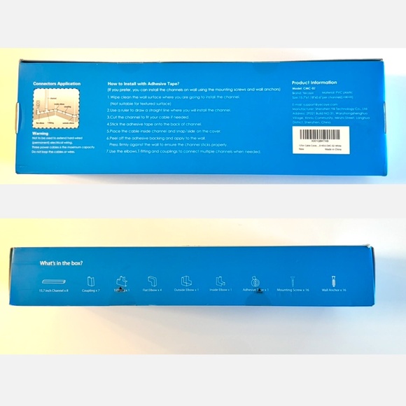 Cable management cord cover/hide kit (Large, Paintable) NEW IN BOX - Picture 3 of 7